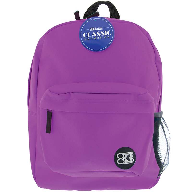 Picture of Bazic Products BAZ1057-2 17 in. Purple Classic Backpack&#44; Pack of 2