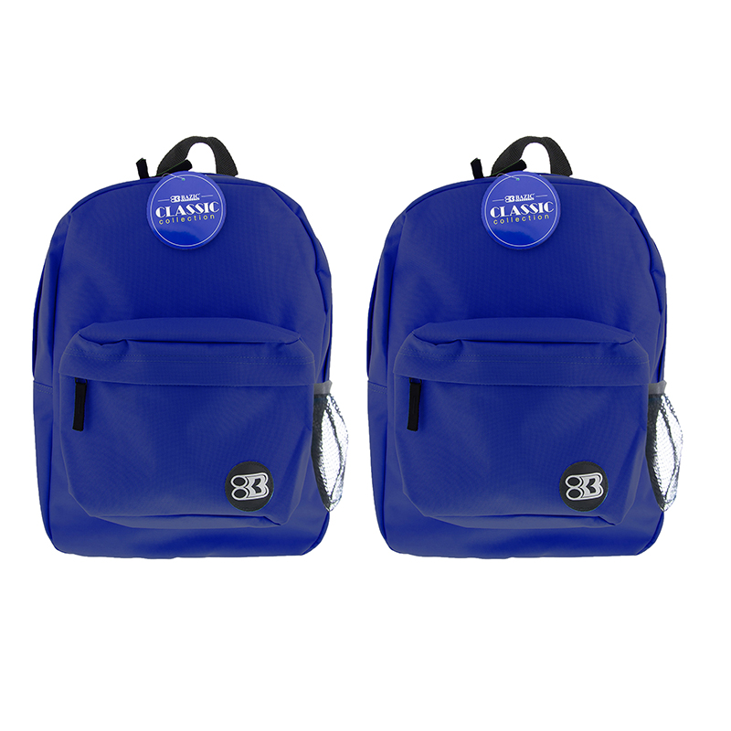 Picture of Bazic Products BAZ1051-2 17 in. Blue Classic Backpack, Pack of 2