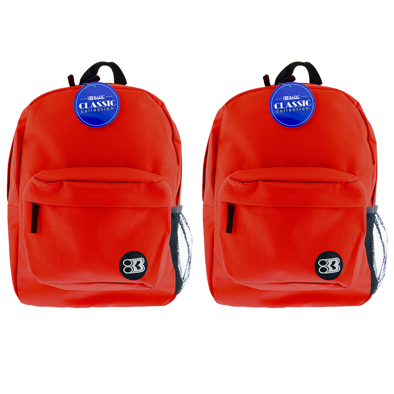 Picture of Bazic Products BAZ1052-2 17 in. Red Classic Backpack, Pack of 2
