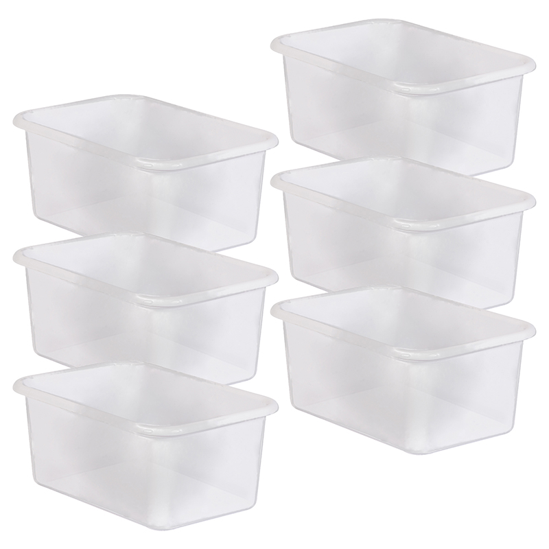 Picture of Teacher Created Resources TCR20457-6 Small Plastic Storage Bin, Clear - Pack of 6