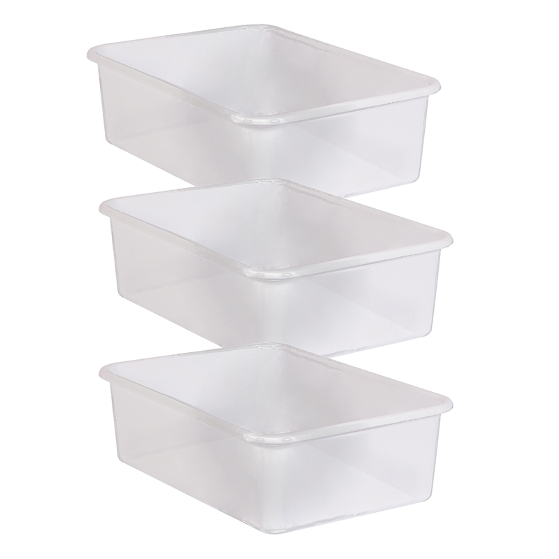 Picture of Teacher Created Resources TCR20456-3 Large Plastic Storage Bin, Clear - Pack of 3