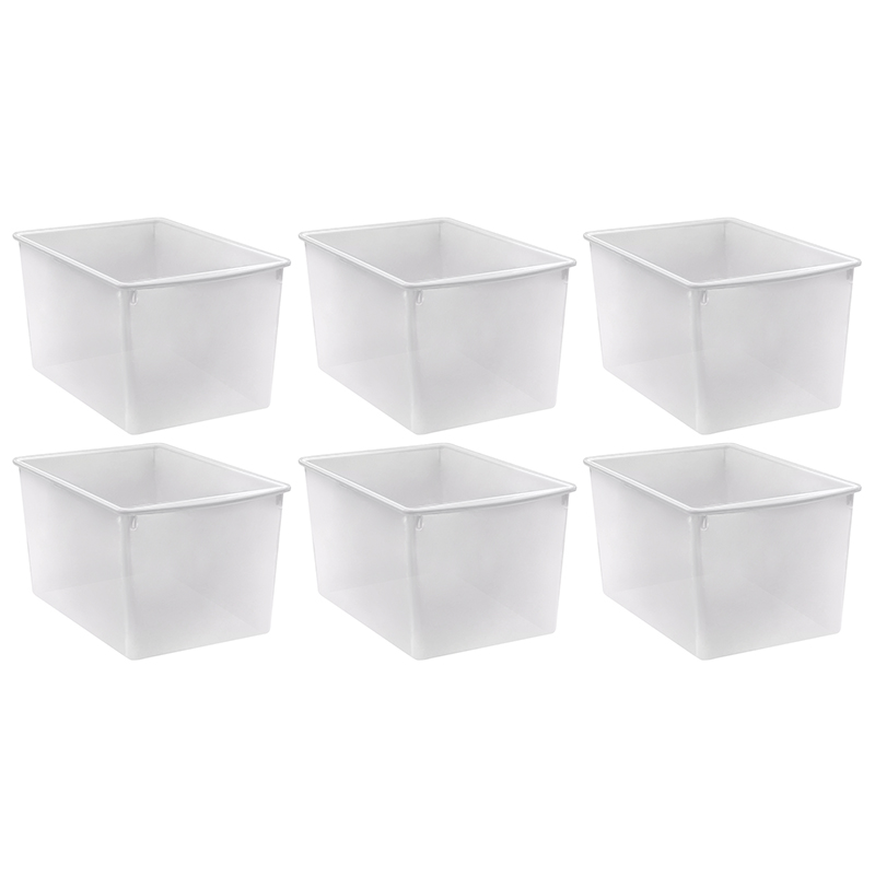 Picture of Teacher Created Resources TCR20454-6 Plastic Multi-Purpose Bin, Clear - Pack of 6