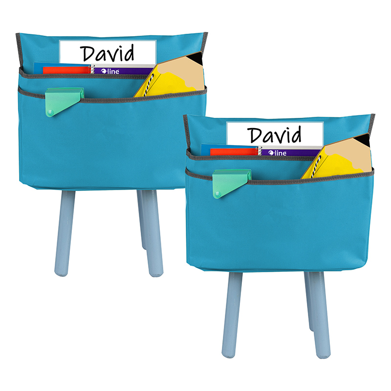 15 in. Medium Chair Cubbie, Seaside Blue - Pack of 2