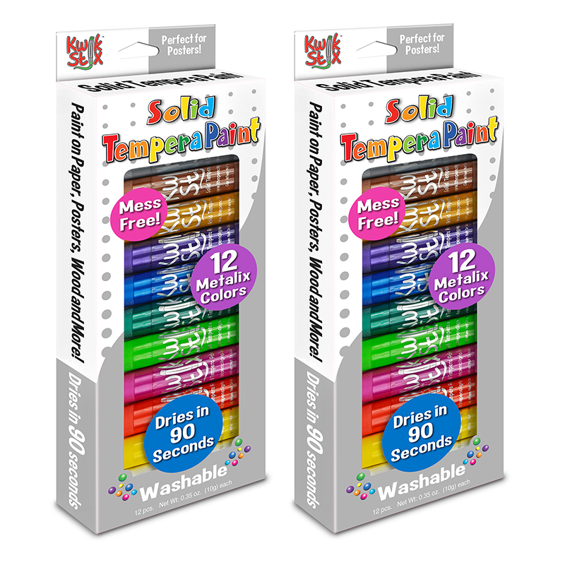 Kwik Stix Tempera Paint, Metalix Colors - Pack of 2