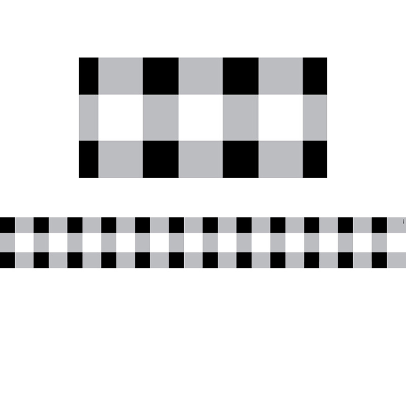 CTP10418-3 48 ft. Buffalo Check EZ Border Trim, Multi Color - Pack of 3