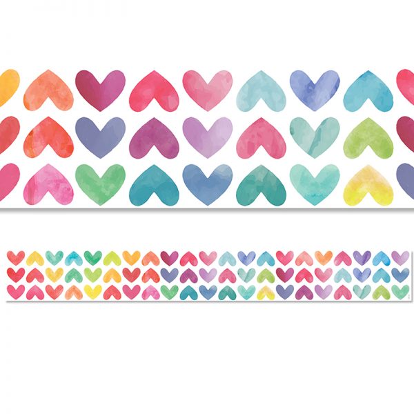 CTP10478-3 48 ft. Colorful Hearts EZ Border Trim, Multi Color - Pack of 3