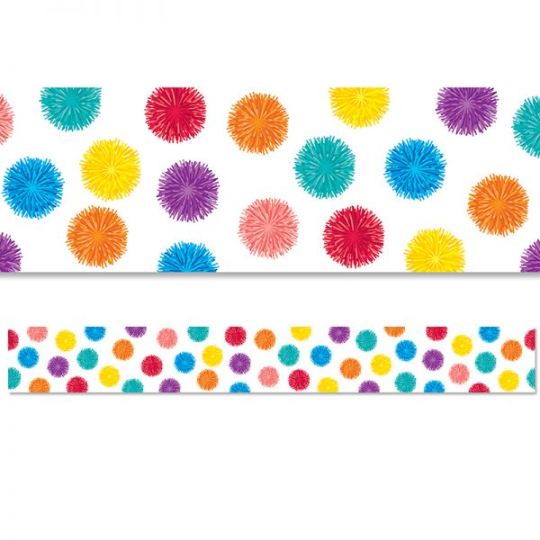 CTP10477-3 48 ft. Pom Dots EZ Border Trim, Multi Color - Pack of 3