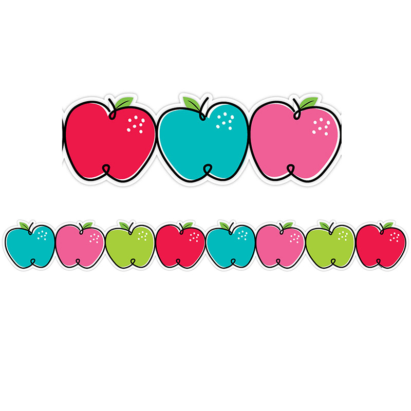 Picture of Creative Teaching Press CTP10417-3 48 ft. Doodle Apples EZ Border Trim, Multi Color - Pack of 3