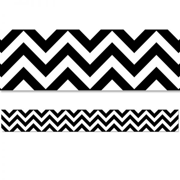 CTP10469-3 48 ft. Black Chevron EZ Border Trim, Pack of 3