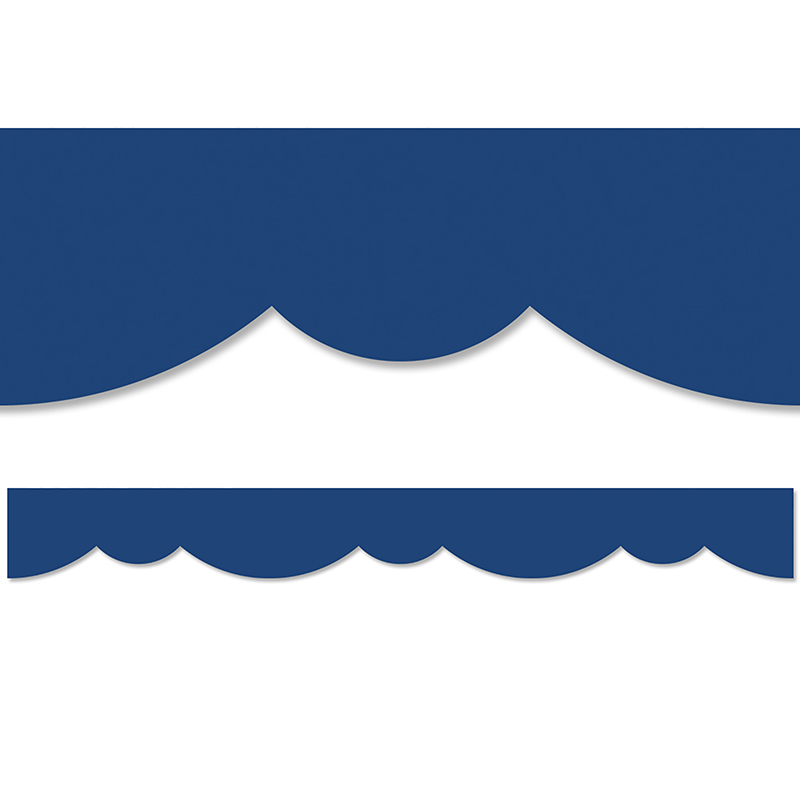 CTP10475-3 48 ft. Blue Stylish Scallops EZ Border Trim, Pack of 3