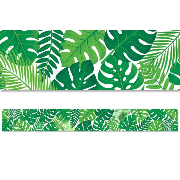 CTP10480-3 48 ft. Tropical Leaves EZ Border Trim, Multi Color - Pack of 3