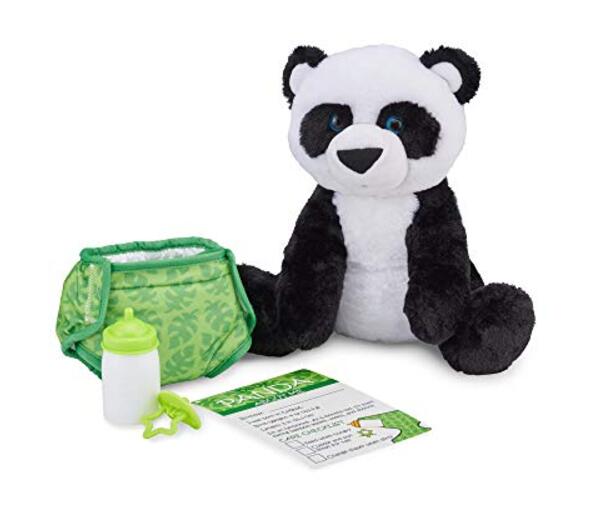 Picture of Melissa & Doug LCI30453 11 in. Baby Panda Plush Stuffed Animal with Pacifier&#44; Diaper & Baby Bottle