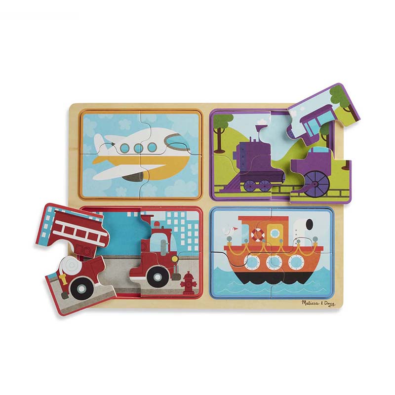 Picture of Melissa & Doug LCI31361 Natural Play Wooden Ready Set Go Puzzle&#44; Multi Color