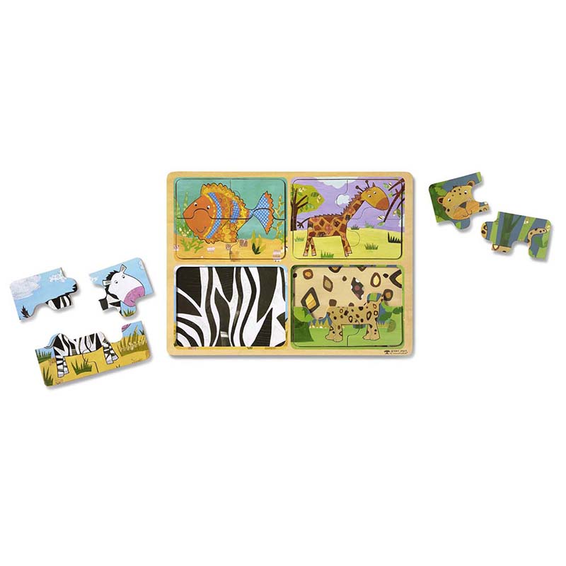 Picture of Melissa & Doug LCI31362 Natural Play Wooden Animal Patterns Puzzle&#44; Multi Color