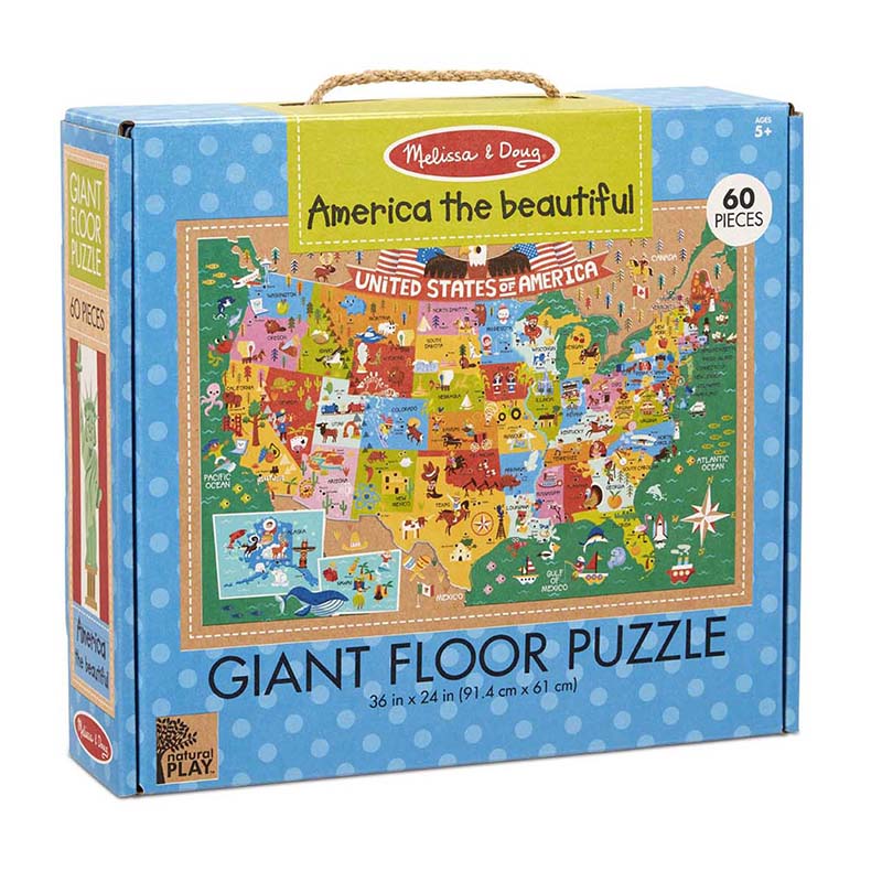 Picture of Melissa & Doug LCI31371 Natural Play Giant Floor America the Beautiful Puzzle&#44; Multi Color