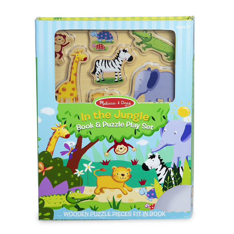 Picture of Melissa & Doug LCI31590 Book & Puzzle in the Jungle Play Set&#44; Multi Color