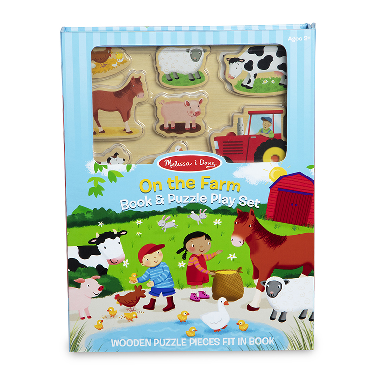 Picture of Melissa & Doug LCI31591 Book & Puzzle on the Farm Play Set&#44; Multi Color