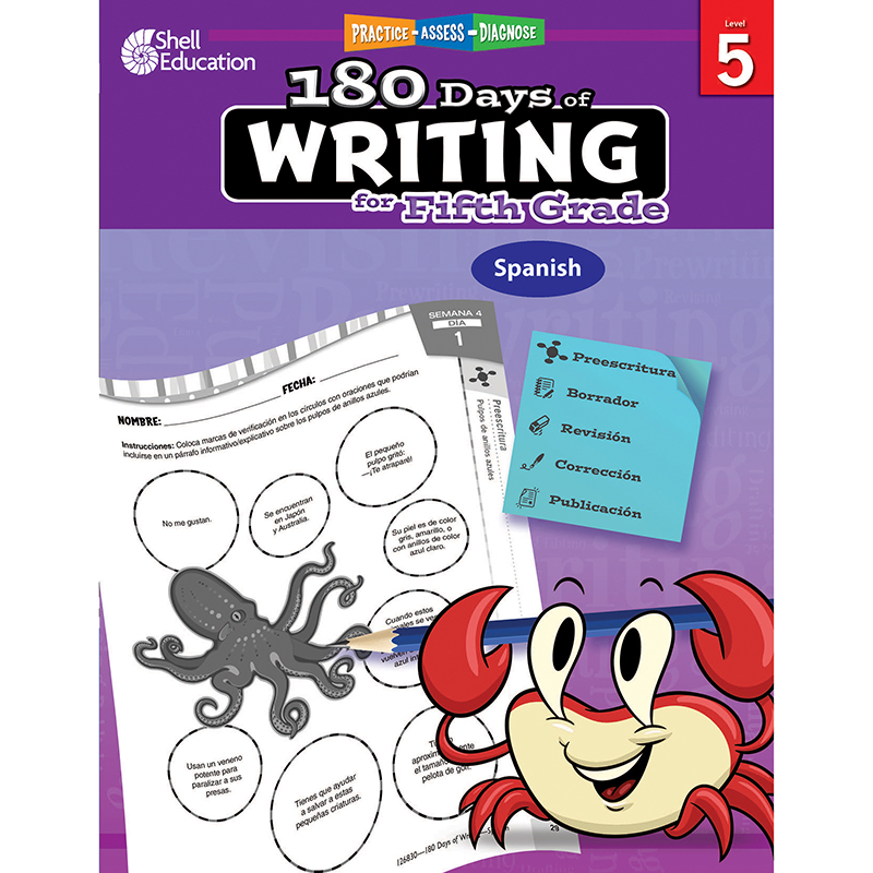 SEP126830 180 Days of Writing for Fifth Grade Spanish, Multi Color