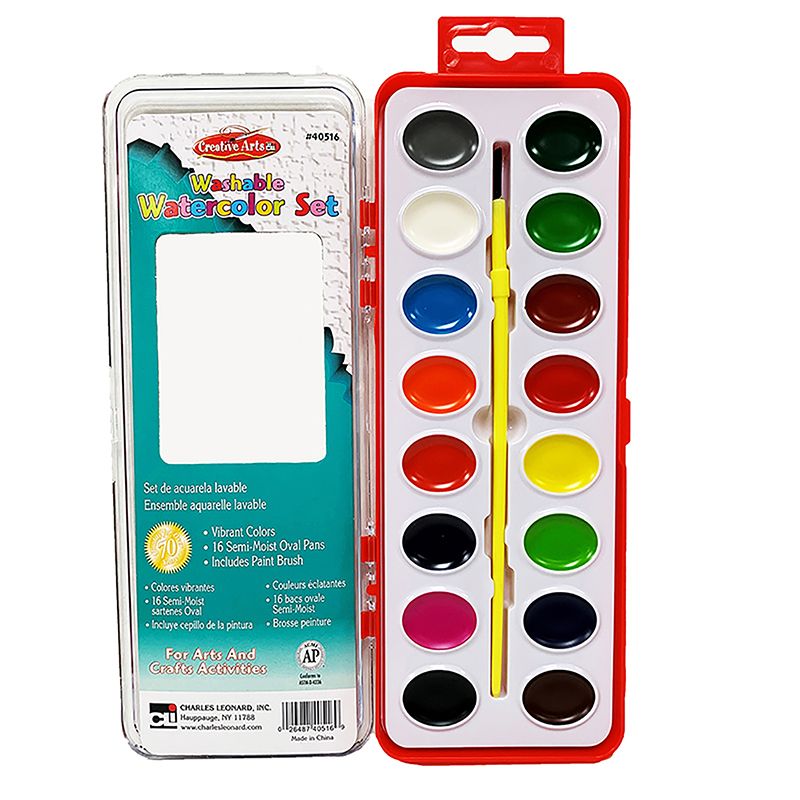 Picture of Charles Leonard CHL40516 Washable Water 16 Color Paint Set&#44; Assorted Color
