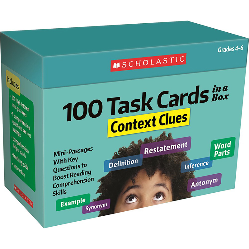 Context Clues 100 Task Cards, Turquoise