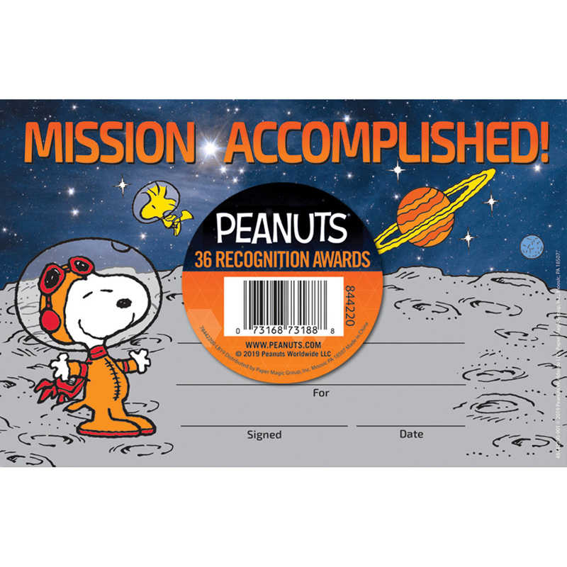 Picture of Eureka EU-844220 Peanuts NASA Recognition Award&#44; Assorted Color