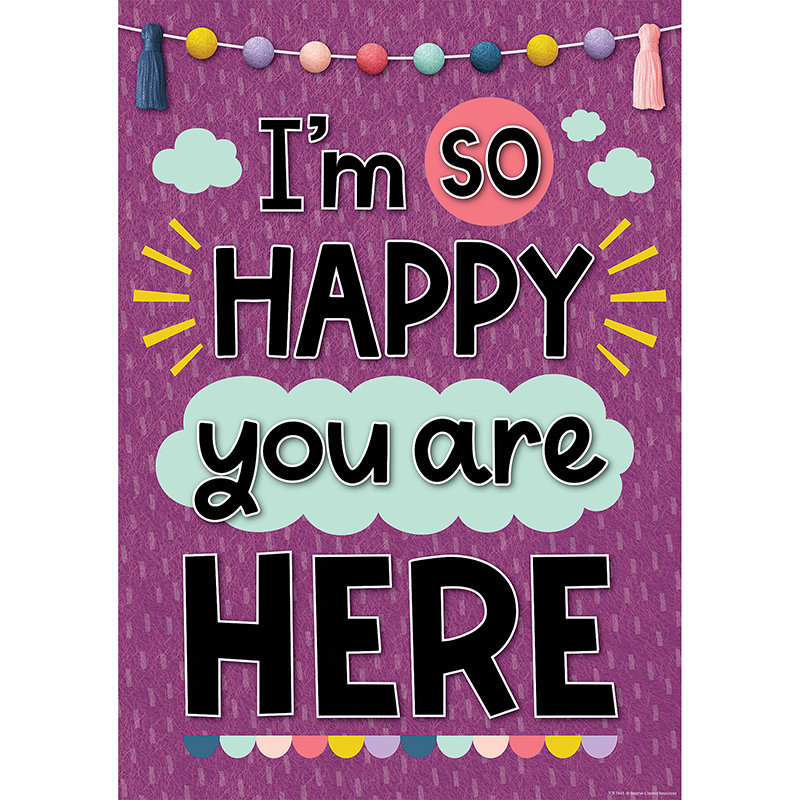 Picture of Teacher Created Resources TCR7445 Im So Happy You Are Here Positive Poster&#44; Multi Color