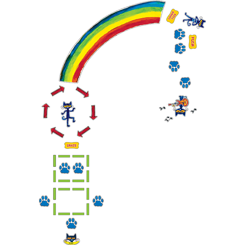 Picture of Teacher Created Resources TCR77543 Pete the Cat Rainbow Boogie Sensory Path, Multi Color