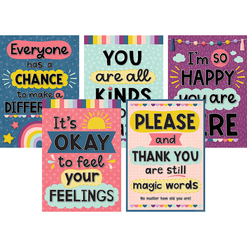 Picture of Teacher Created Resources TCR2088553 Oh Happy Day Poster Pack, Multi Color