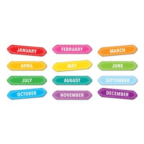 Picture of Ashley Productions ASH19022-3 Magnet Months & Year Chalk Loops Die-Cut Border - Pack of 3