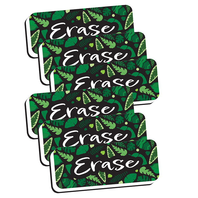 Picture of Ashley Productions ASH09980-6 2 x 5 in. Magnetic Whiteboard Eraser&#44; Greenery - 6 Each