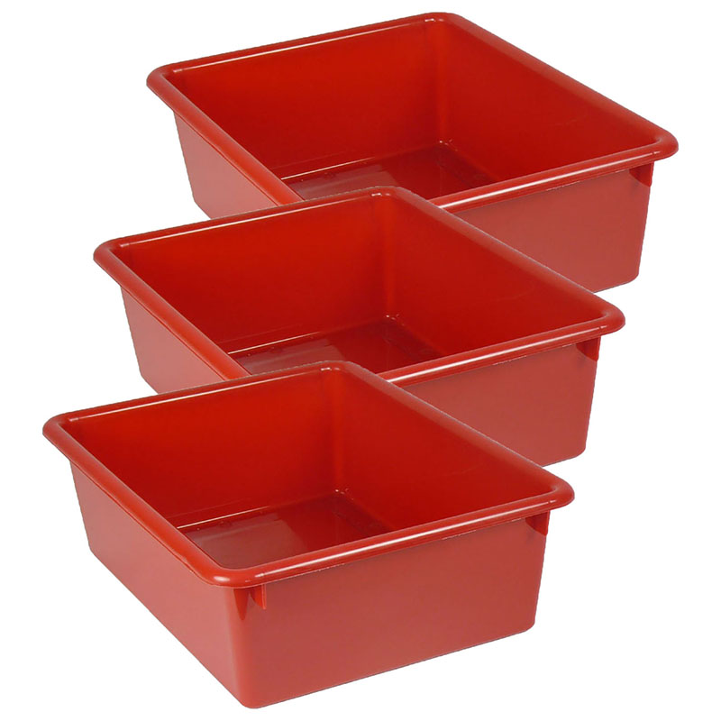 Double Stowaway Tray, Red - Pack of 3