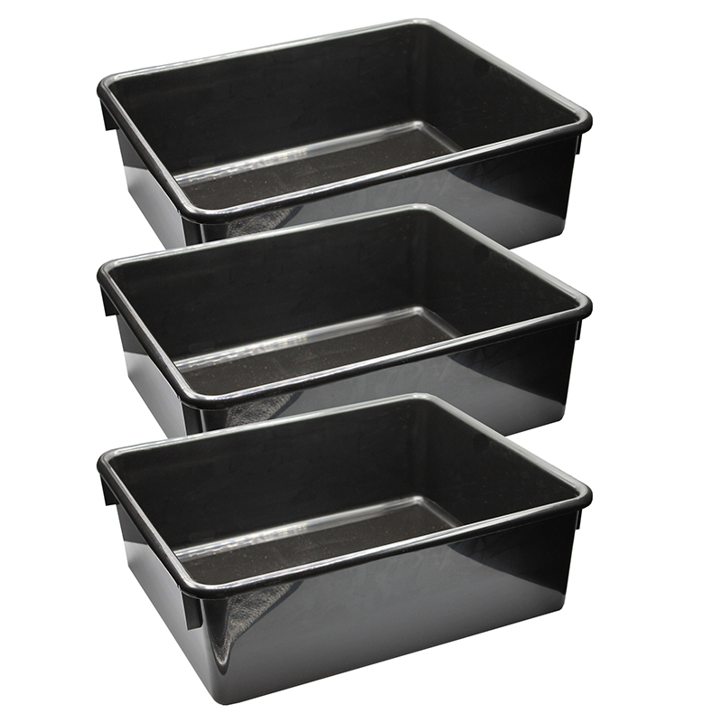 Double Stowaway Tray, Black - Pack of 3