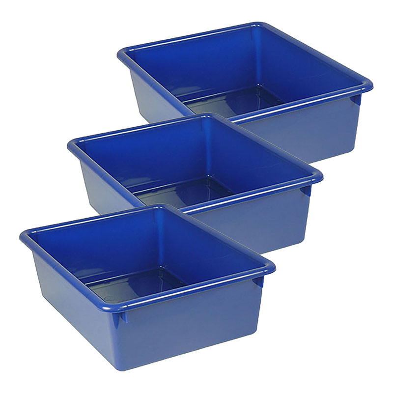 Double Stowaway Tray, Blue - Pack of 3
