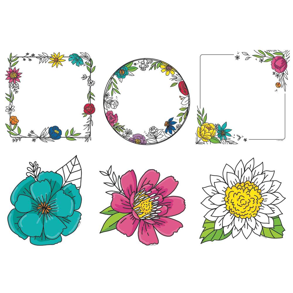 Picture of Creative Teaching Press CTP10680 6 in. Bright Blooms Doodly Cut-Outs