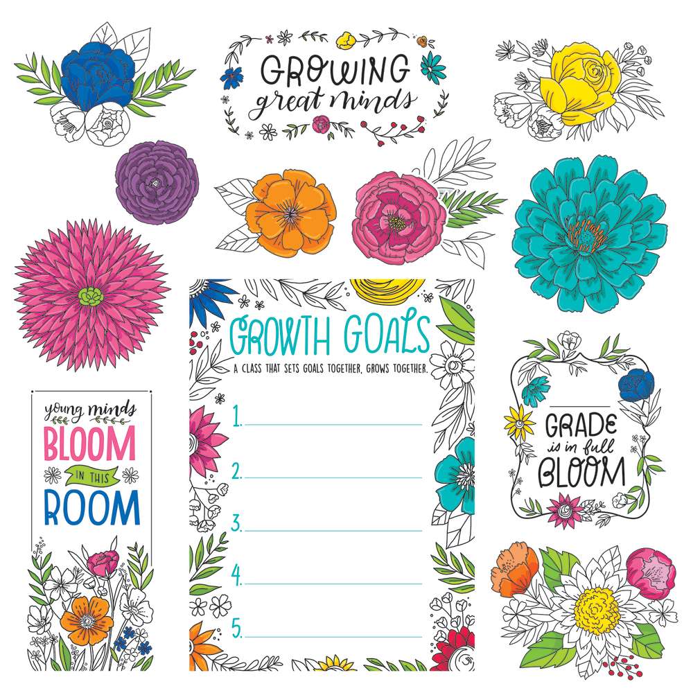 Picture of Creative Teaching Press CTP10690 Bright Blooms Blooming Minds Bulletin Board Set