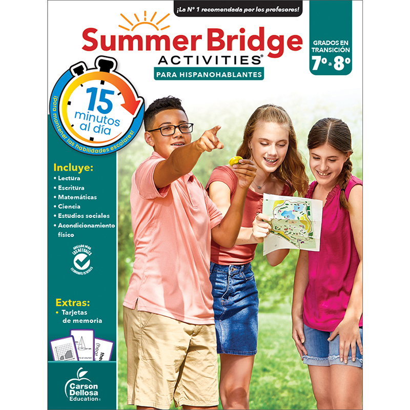 Picture of Carson Dellosa Education CD-705440 Summer Bridge Activities Spanish&#44; Multi Color - Grade 7-8