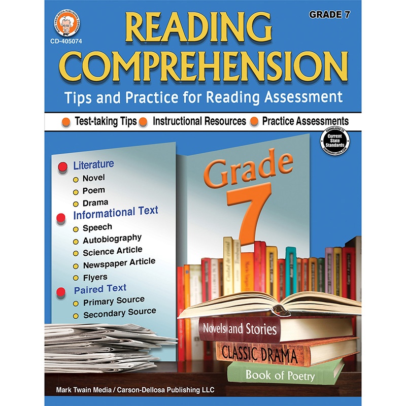 Picture of Carson Dellosa Education CD-405074 Grade 7 Reading Comprehension Worksheets