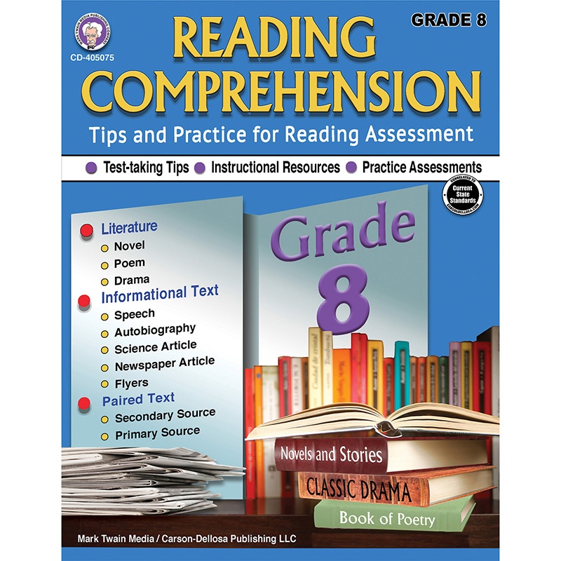 Picture of Carson Dellosa Education CD-405075 Grade 8 Reading Comprehension Worksheets