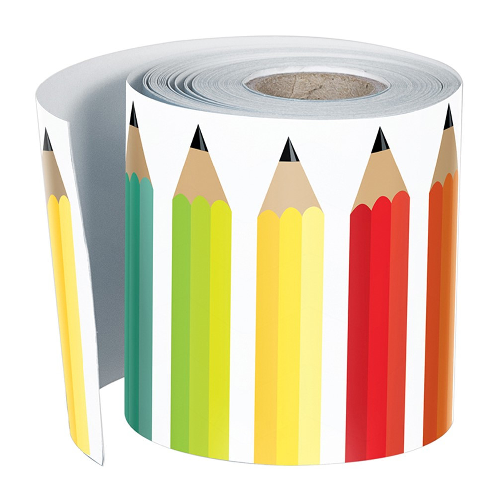 Picture of Carson Dellosa Education CD-108445-3 Pencils Rolled Straight Border&#44; Black & White - 3 Roll