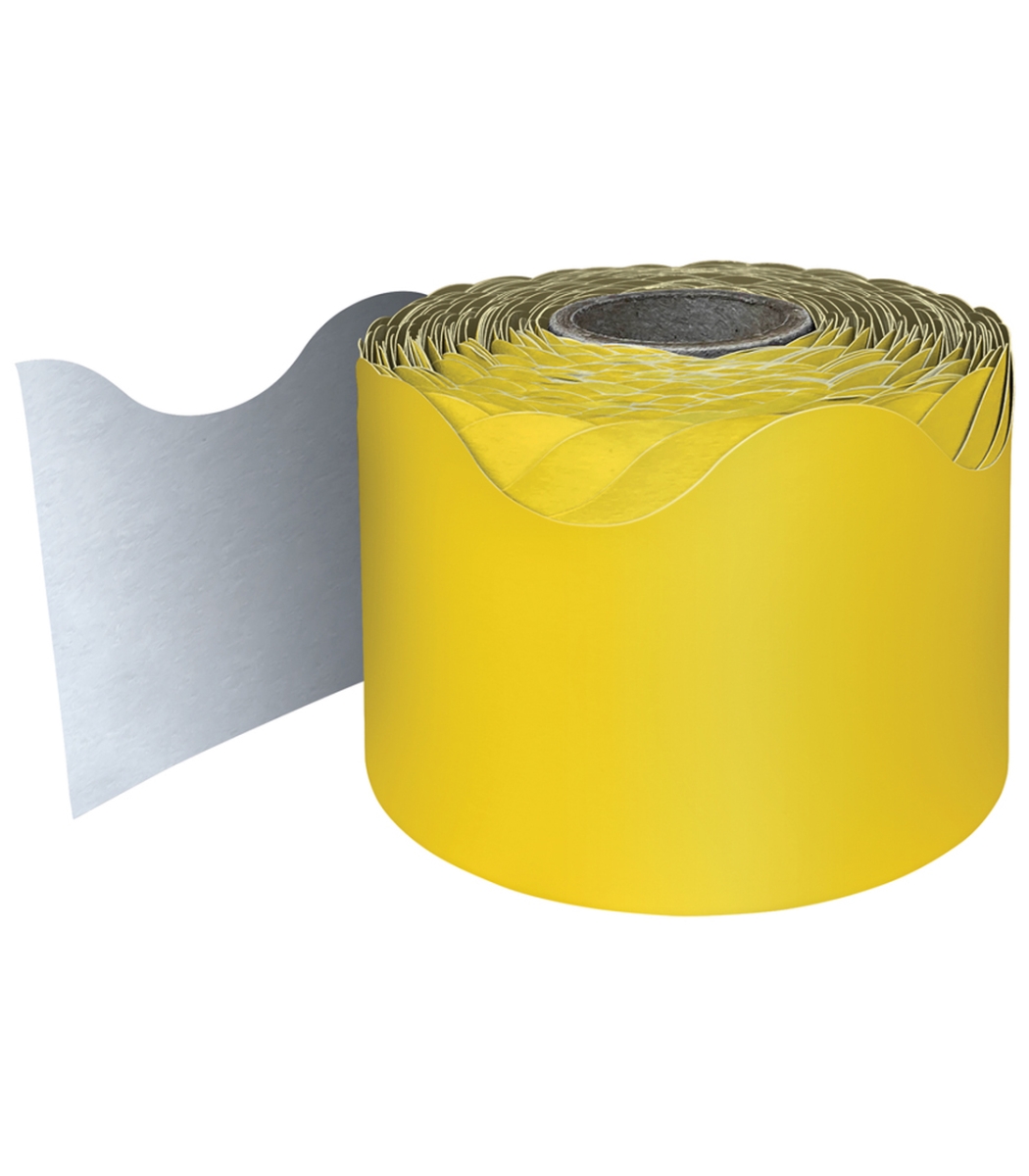 Picture of Carson Dellosa Education CD-108467-3 Rolled Scalloped Borders, Yellow - 3 Roll