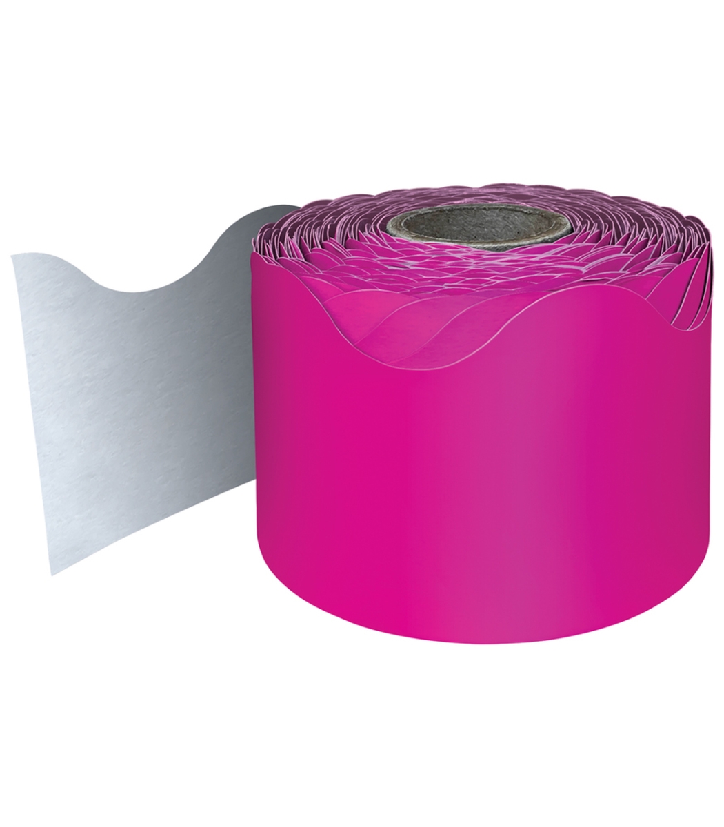 Picture of Carson Dellosa Education CD-108470-3 Rolled Scalloped Borders, Hot Pink - 3 Roll