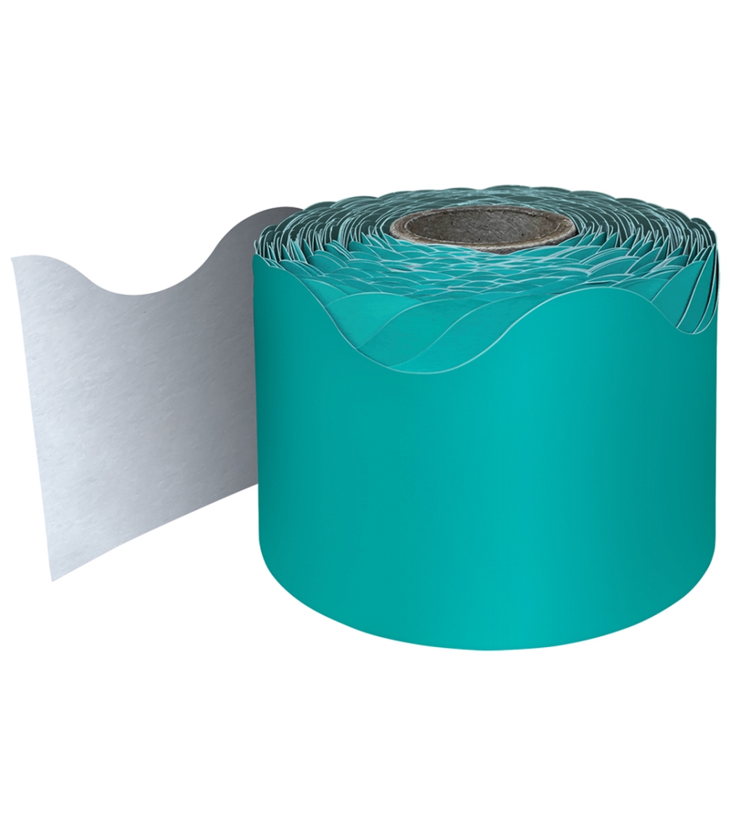 Picture of Carson Dellosa Education CD-108471-3 Rolled Scalloped Borders, Teal - 3 Roll