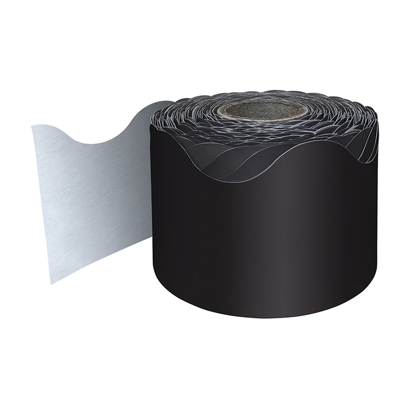 Black Rolled Scalloped Borders - Pack of 3