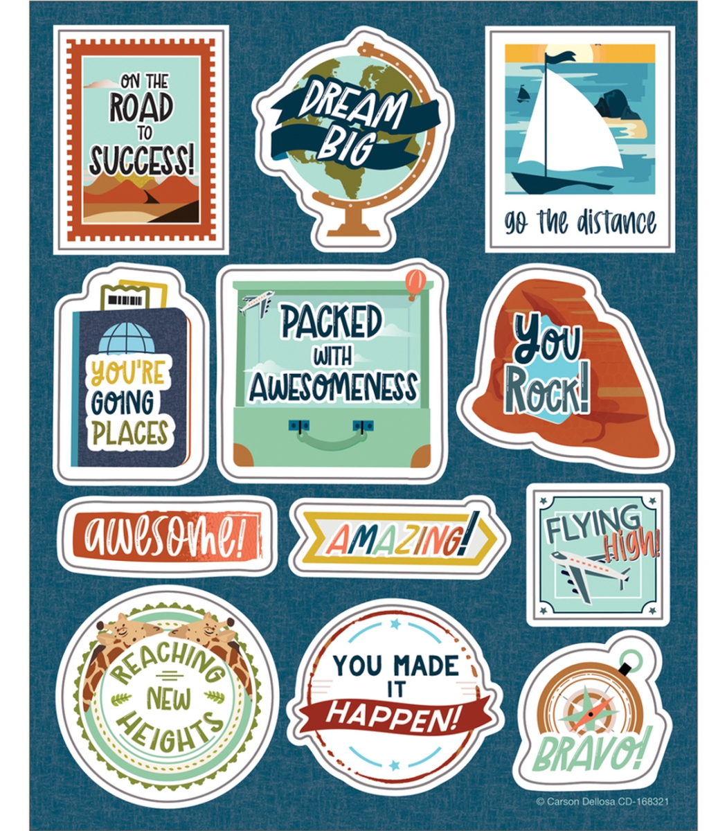 Picture of Carson Dellosa Education CD-168321-12 Lets Explore Motivational Stickers - Pack of 12