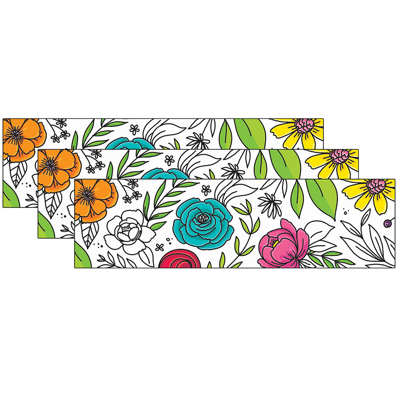 Picture of Creative Teaching Press CTP10672-3 Bright Blooms Doodly Bloom Ez Border&#44; Pack of 3