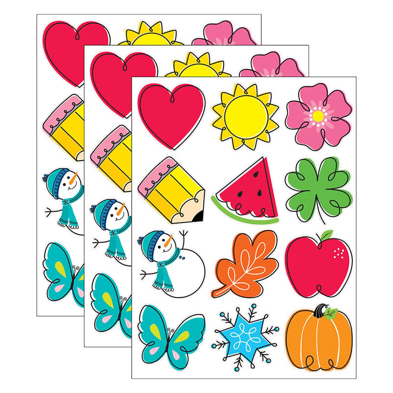 Seasonal Accent Cut-Outs - Multicolor - 10 in. - Set of 12 - Whimsical Design
