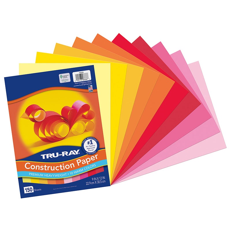 Picture of Dixon Ticonderoga PAC6686-3 Warm Assortment Construction Paper - Pack of 3