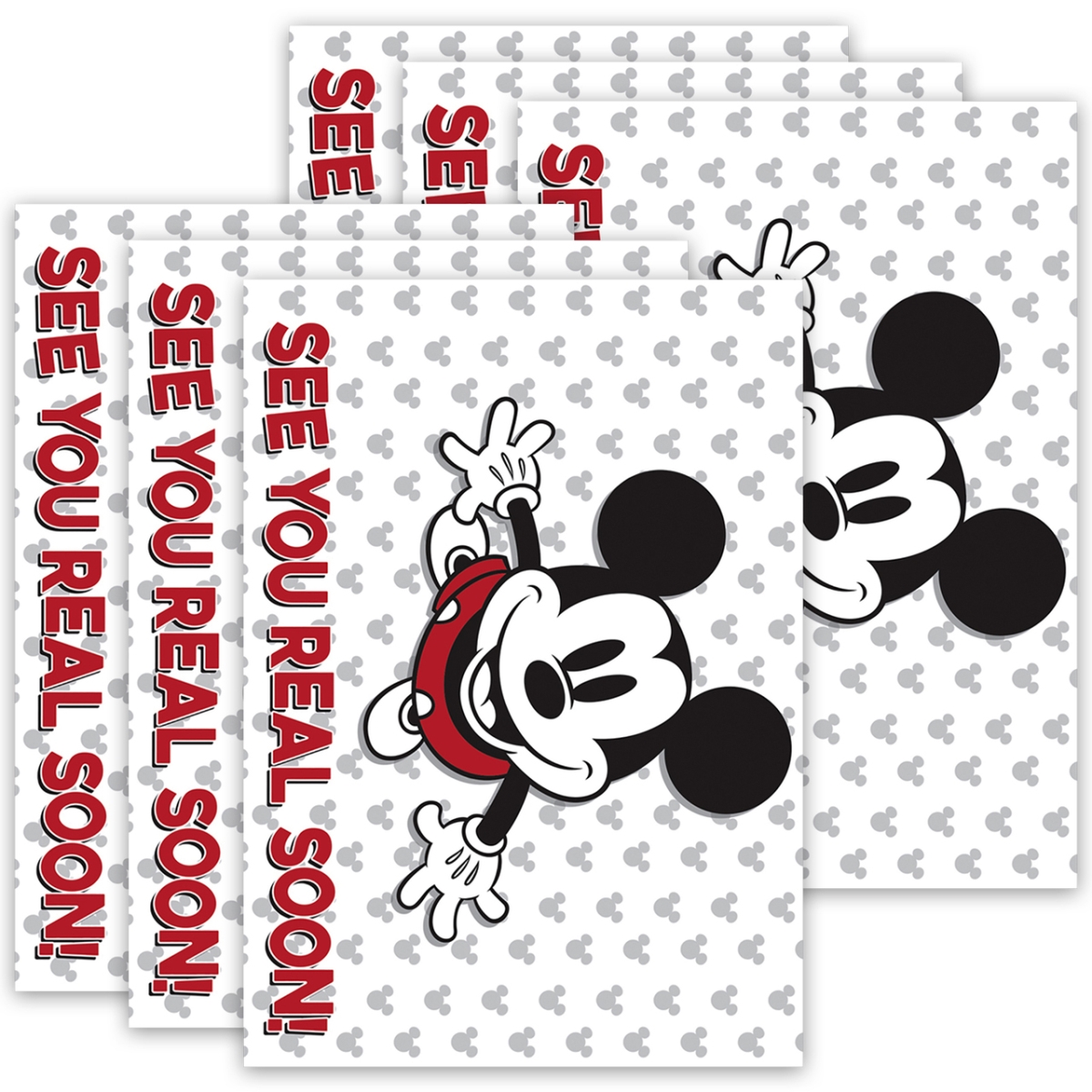 Picture of Eureka EU-831934-6 Mickey Mouse Throwback See You Real Soon Teacher Cards - Pack of 6