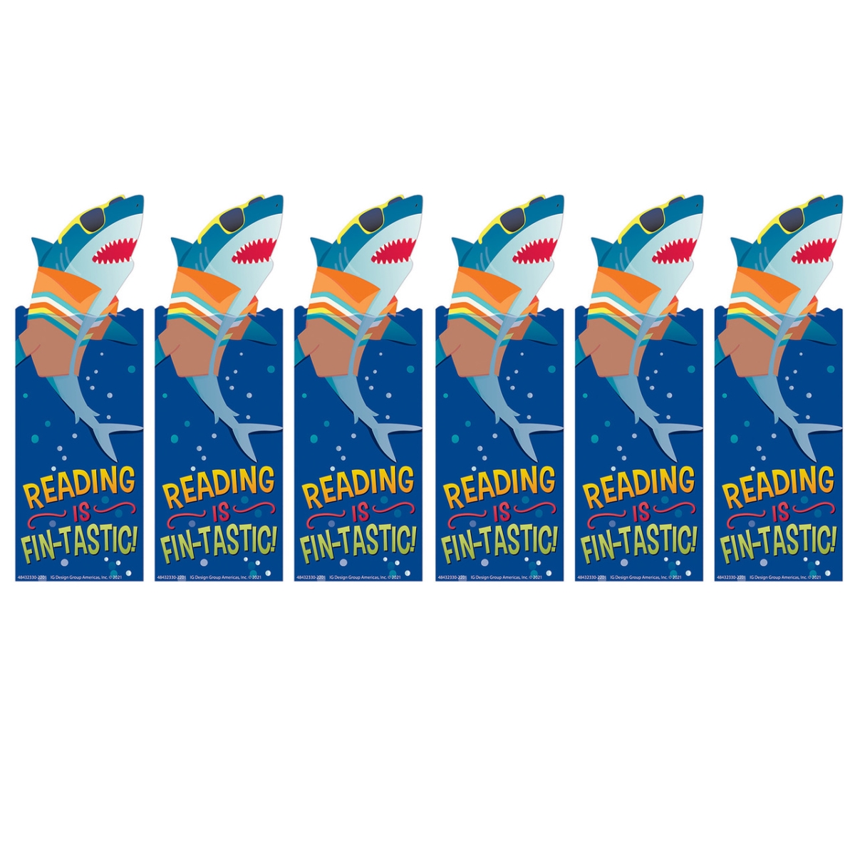Shark Reading is Fin-Tastic Bookmarks - Pack of 6