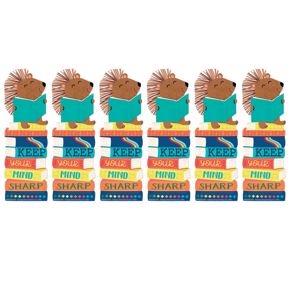 Hedge Hog Keep Your Mind Sharp Bookmarks - Pack of 6